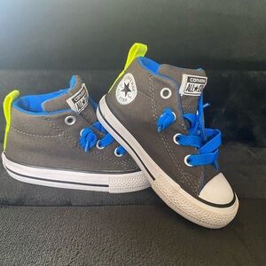 Converse Kids High-Top Sneakers - Gray, Blue 6C